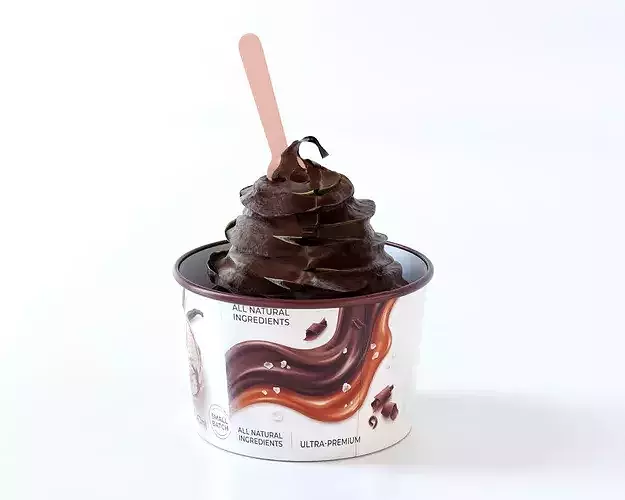 Ice Cream Cup Packaging with Ice Cream 3D model 6