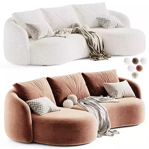 Sonora Corner Sofa by Dantone Home 3D model 5