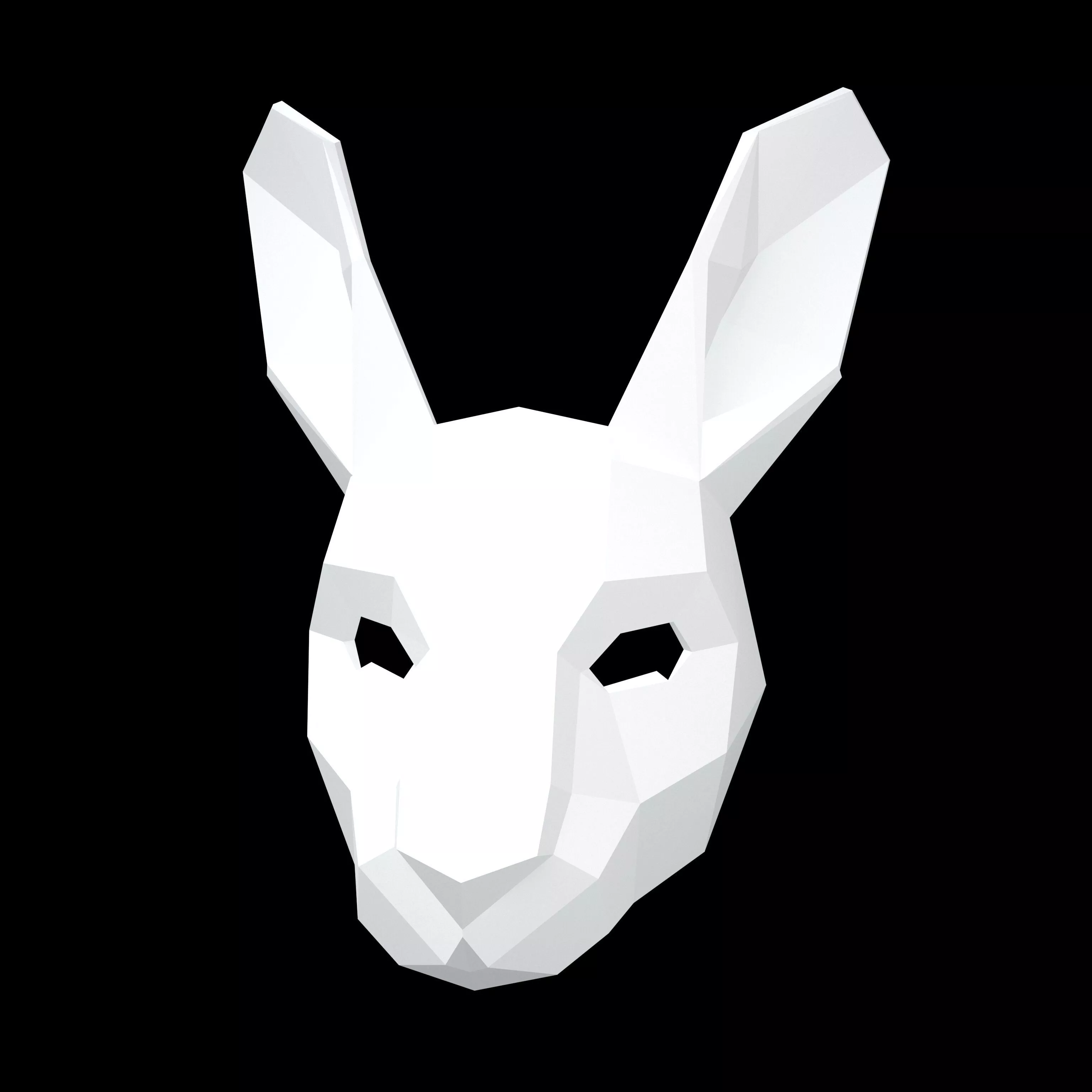 Lowpoly Rabbit Mask v1 001 Low-poly 3D model