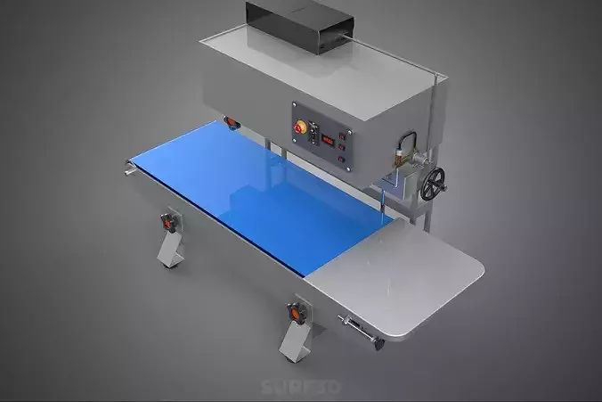 CONTINUOUS BAND HEAT SEALER FILLER CONVEYOR BELT PACKING MACHINE 3D model 4