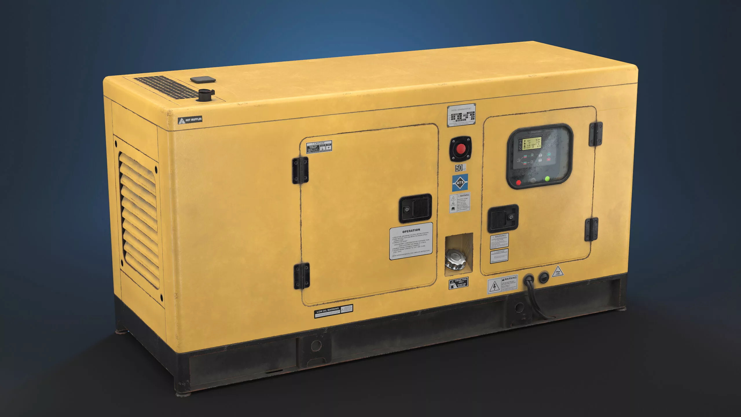 Diesel Generator Low Poly PBR Low-poly 3D model