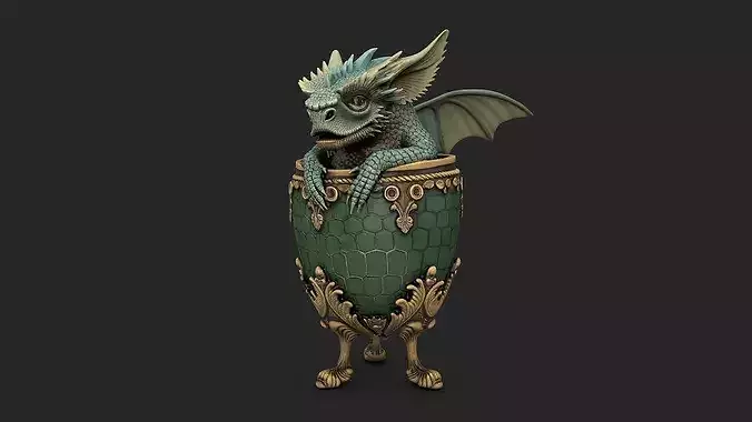 Fantasy Dragon Egg Version 1 High Poly Resolution
