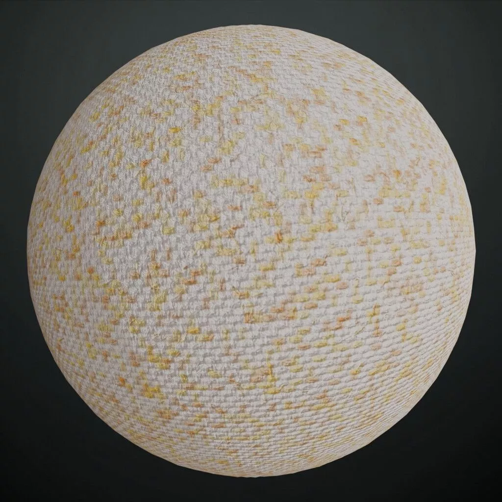 Realistic Tweed Cloth Yellow Variation PBR Seamless Texture