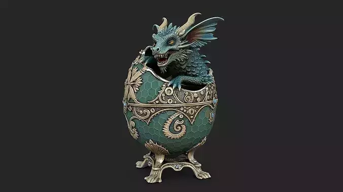 Fantasy Dragon Egg Version 2 High Poly Resolution