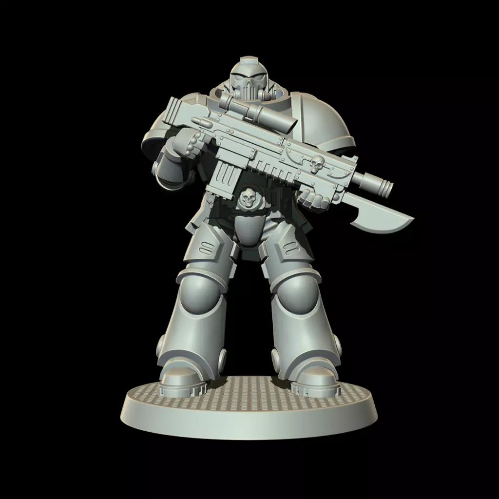 Sci-Fi Heavy Trooper STL Modular Power Armor 32mm Miniature V5 3D print model