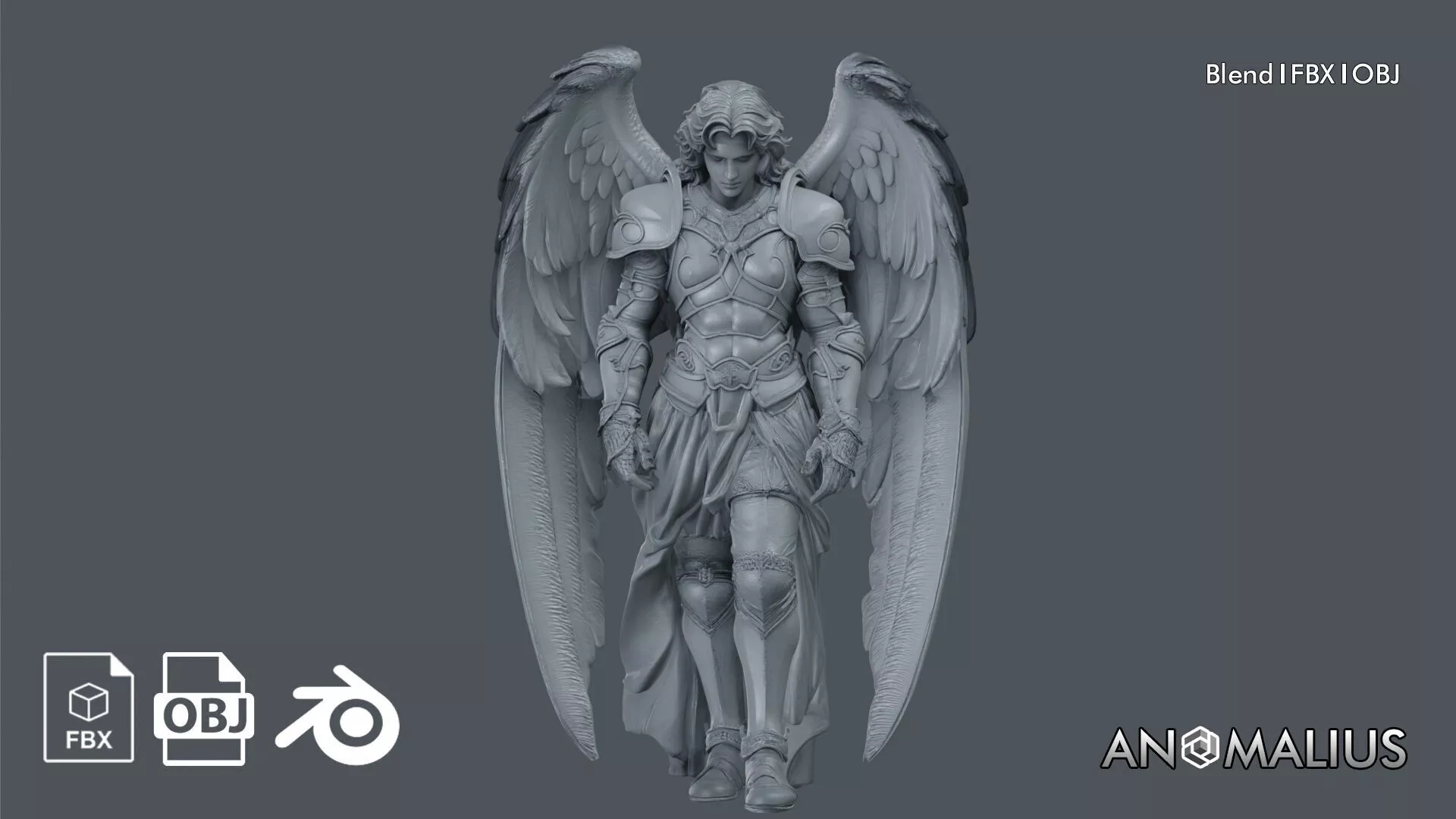 male angel statue 3D model