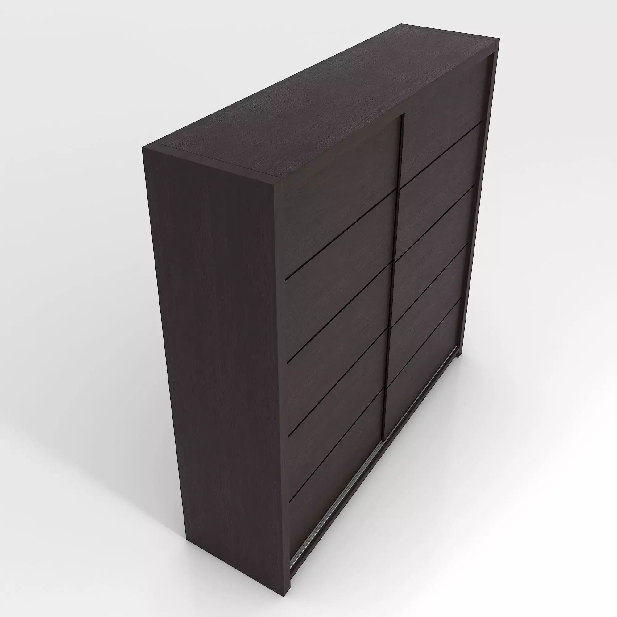 Alpha Sliding Door Wardrobe in Wenge 3D model_0