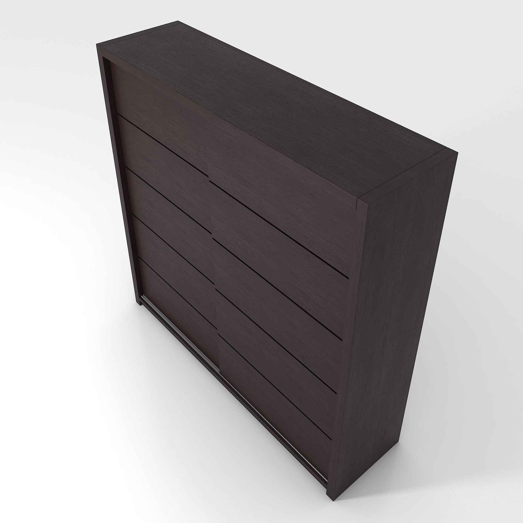 Alpha Sliding Door Wardrobe in Wenge 3D model_3