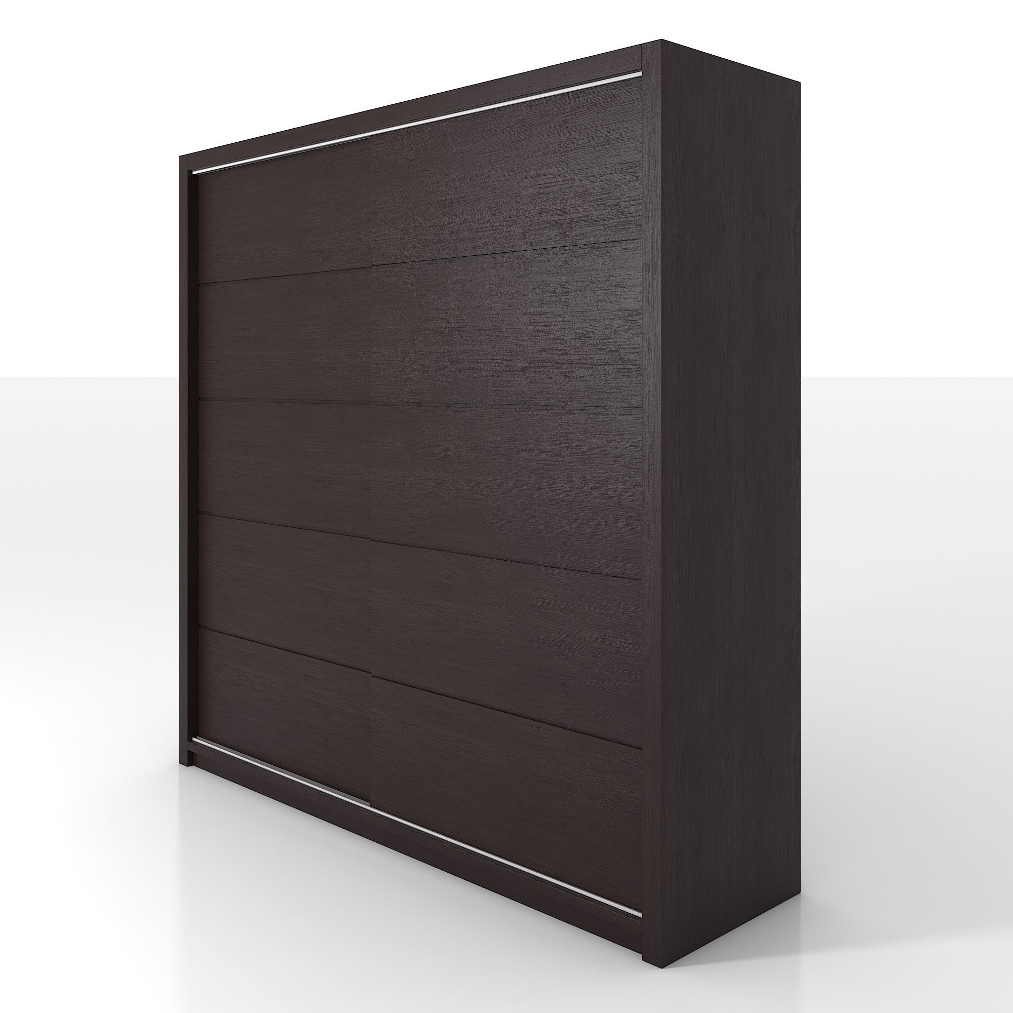 Alpha Sliding Door Wardrobe in Wenge 3D model_2