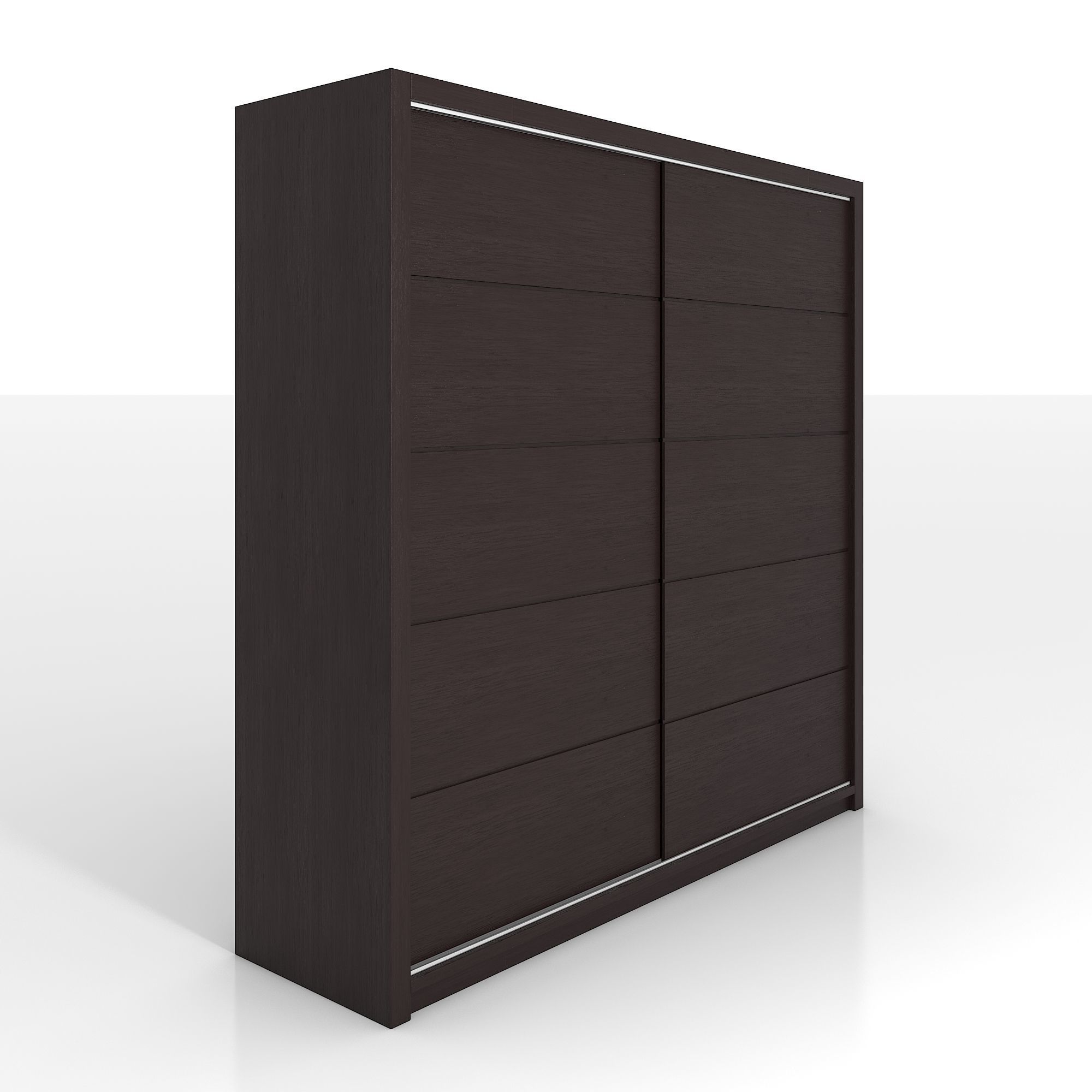 Alpha Sliding Door Wardrobe in Wenge 3D model_1