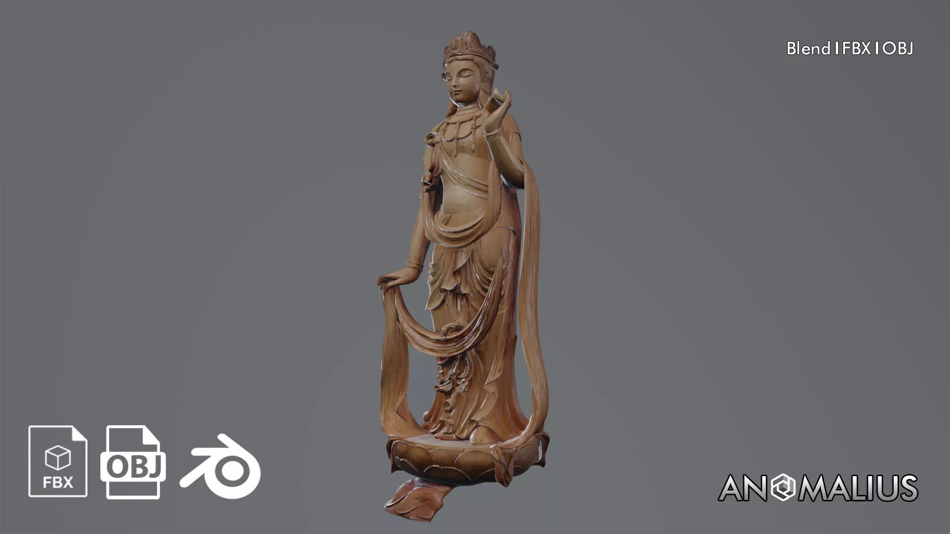 asian statue Free 3D model
