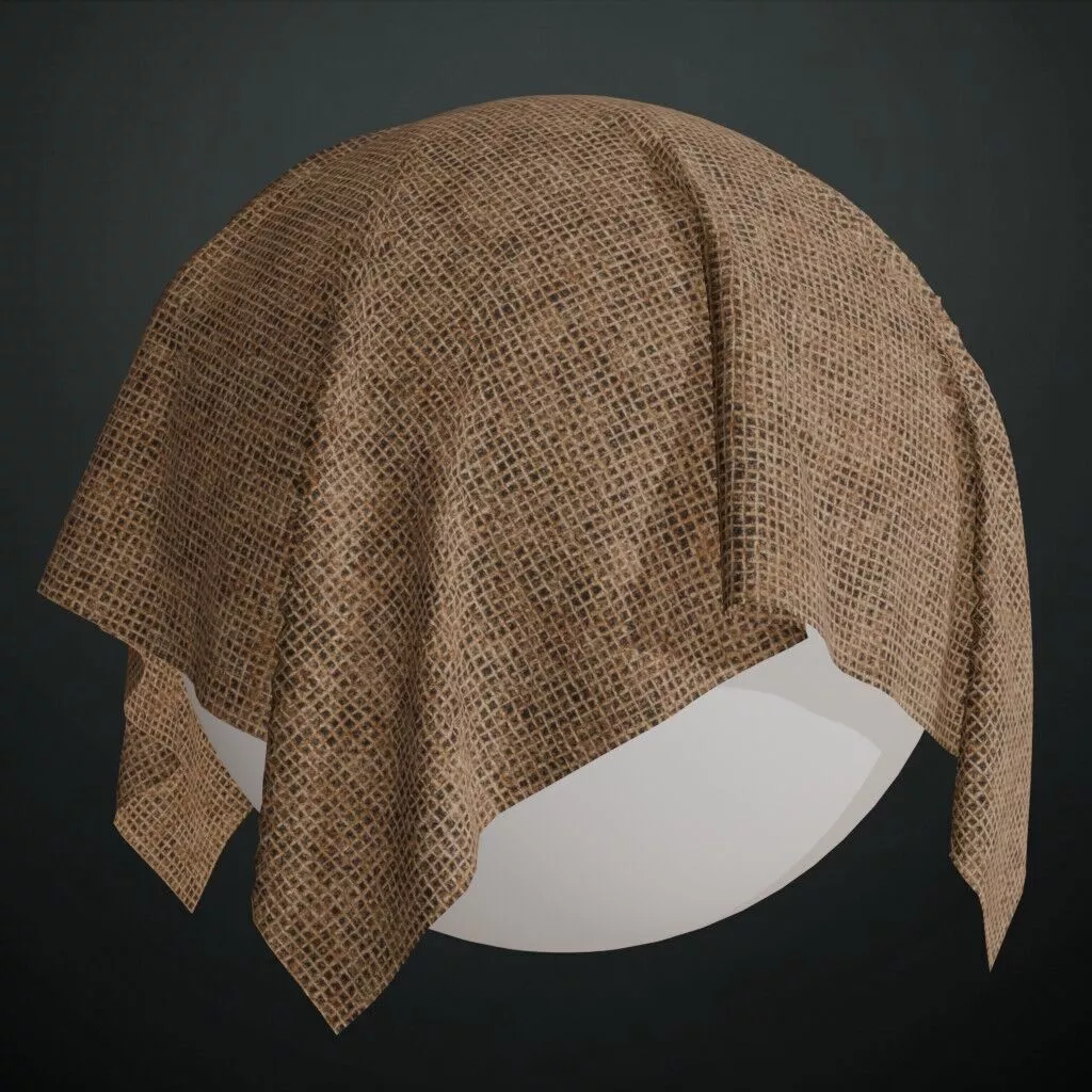 Realistic Hemp Fabric PBR Seamless Texture
