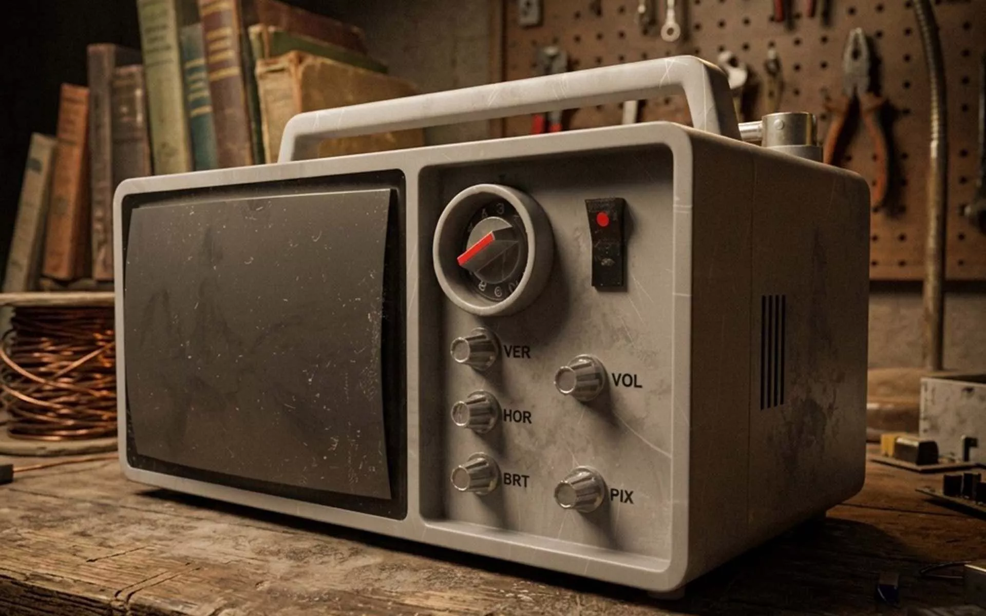 Vintage Portable CRT TV PBR Game Ready Low-poly 3D model