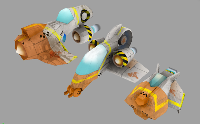 FLEET SPACE SHIPS Low-poly 3D model_3