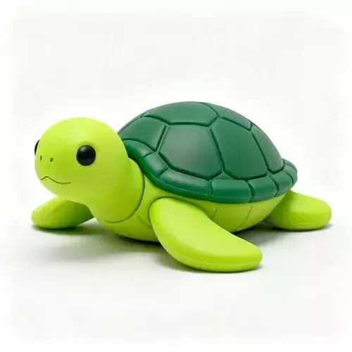 Realistic Rubber Sea Turtle 3D Model