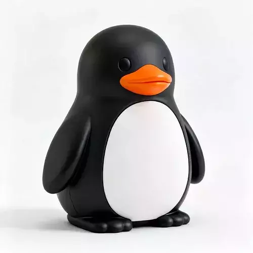 Realistic Rubber Penguin 3D Model