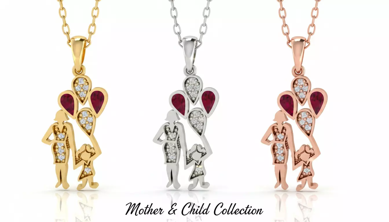 Mother and Child Infinity Embrace Pendant - 3D Print Ready 3D print model
