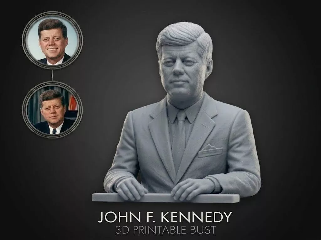 John F Kennedy 3D Printable Bust 3D print model