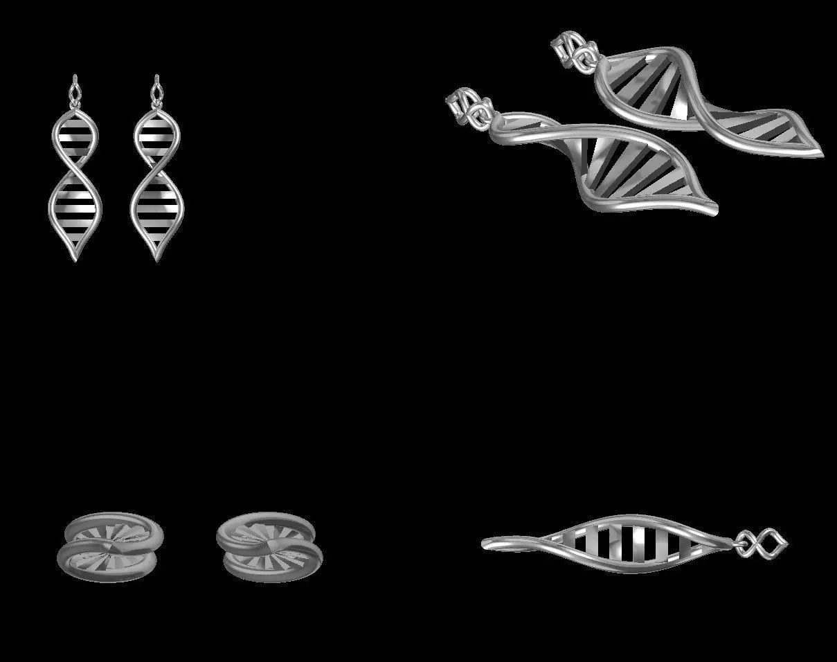 DNA Pendant Earrings 3D print model