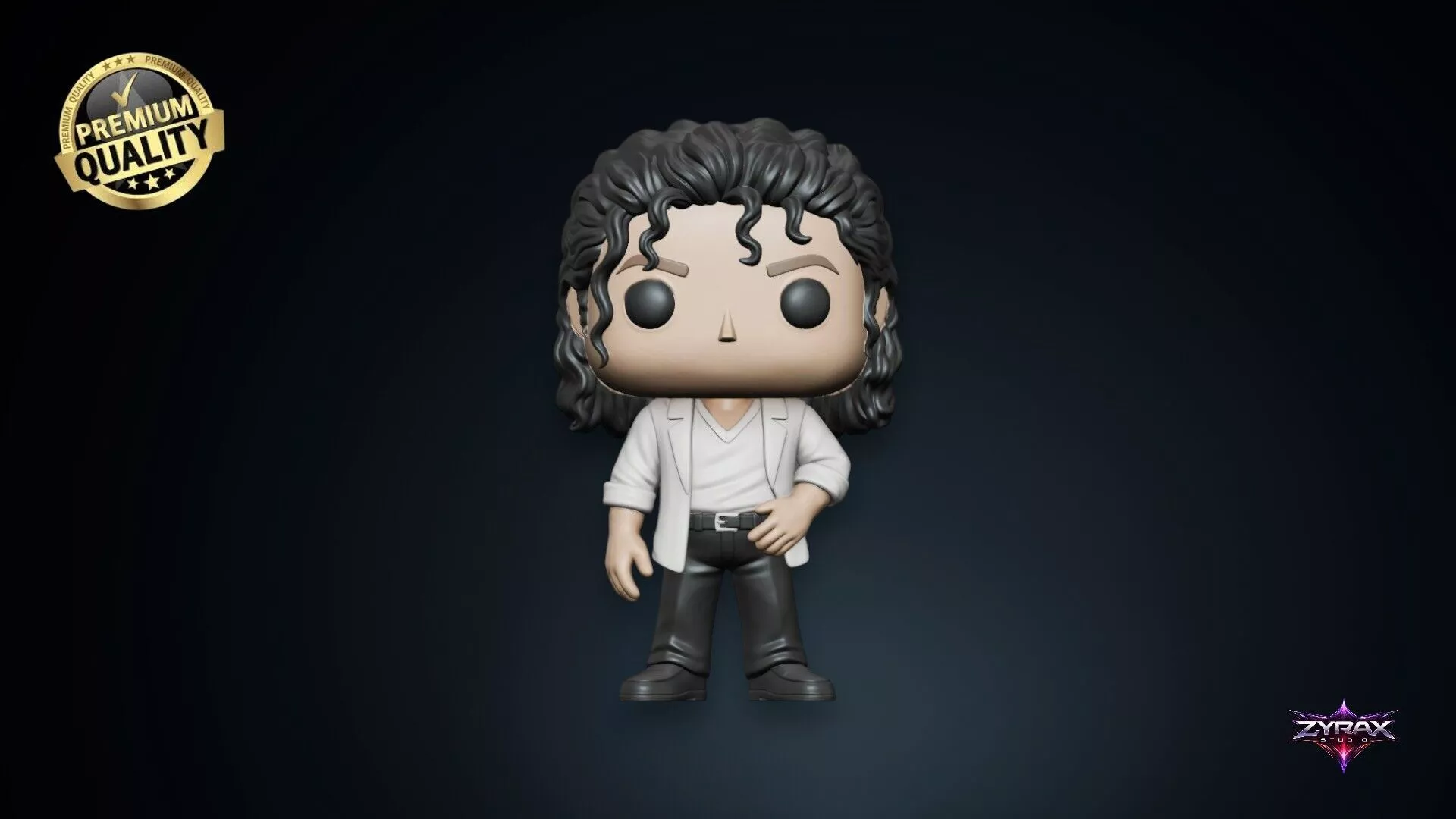 Michael Jackson STL Chibi Pop Star Figure 3D Printable Model 3D print model