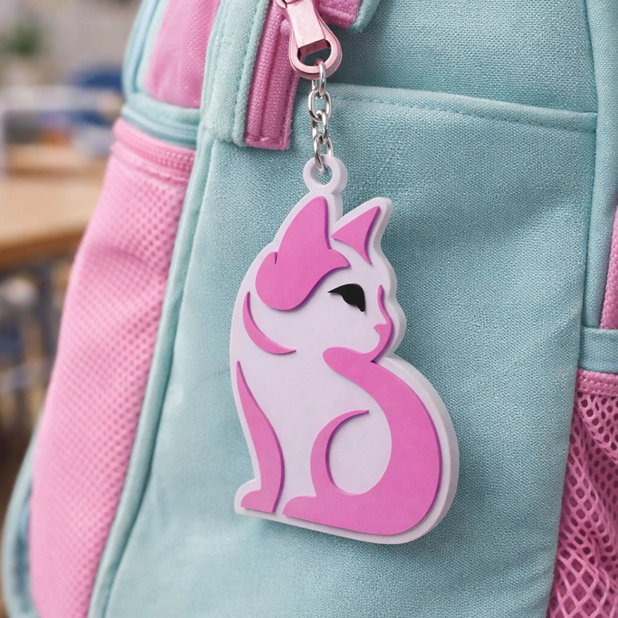 Aesthetic Cat Keychain Free 3D Print File STL 3MF Free 3D print model
