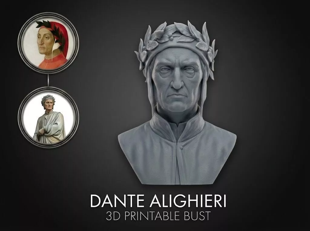 Dante Alighieri 3D Printable Bust 3D print model