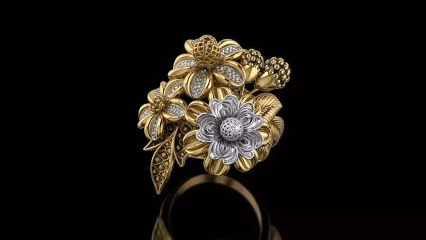 Turkish Couture Floral Rings MGX Master File ONLY 3D print model