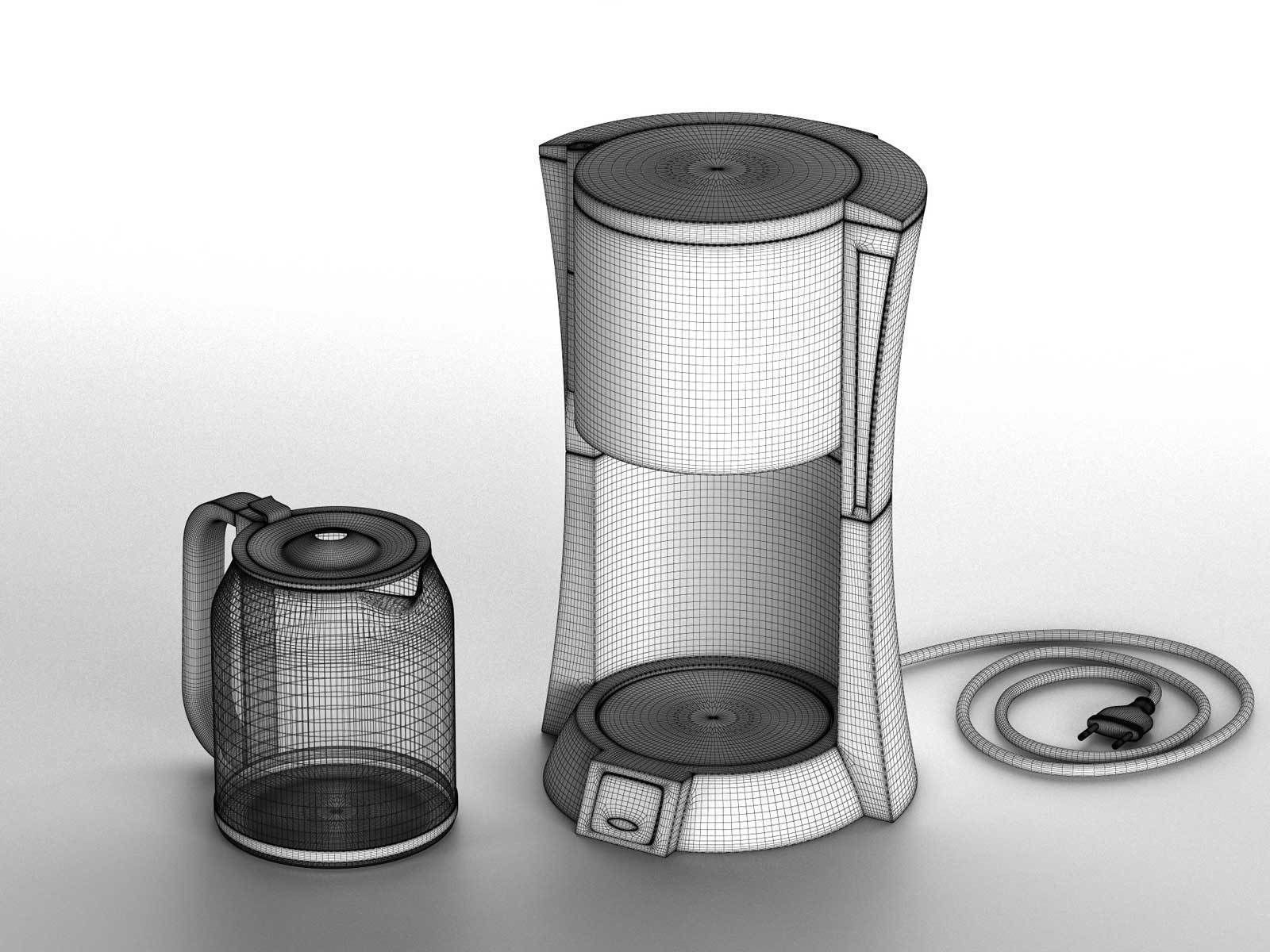 American Coffee Machine 3D model_2