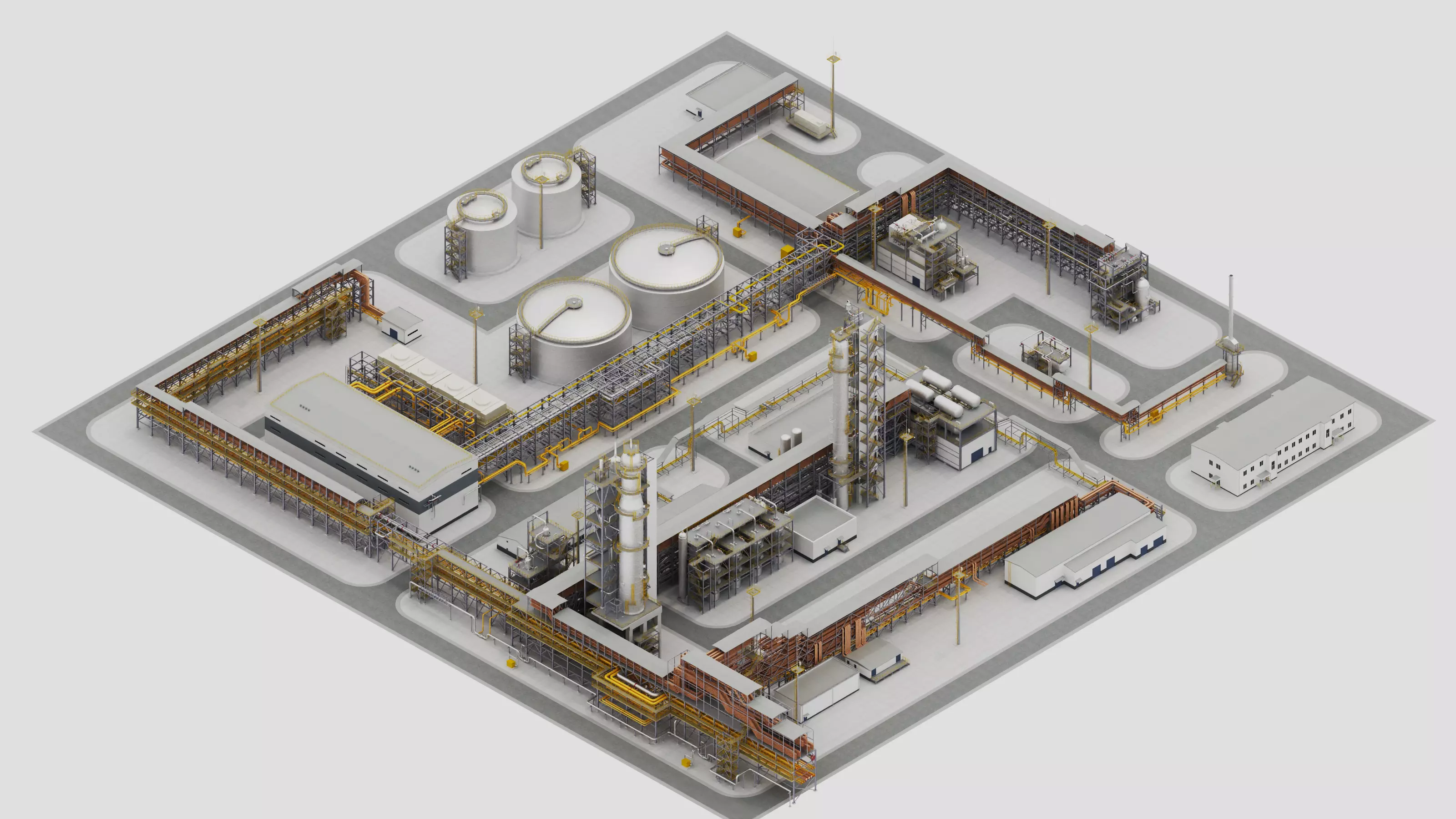 Refinery Factory Oil Gas Complex MaxV-RayBlender 3D model