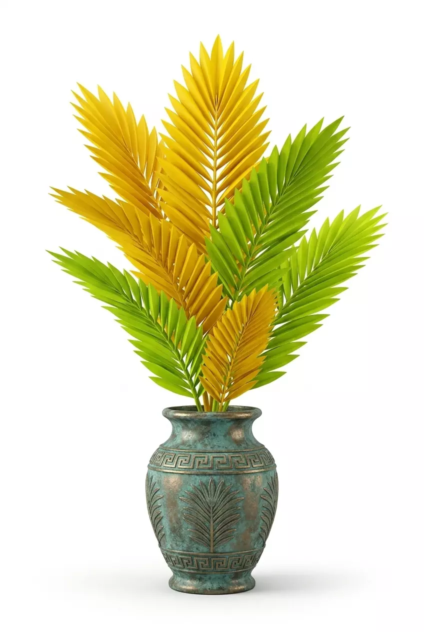Palm Leaves Vase 3D Model 3D print model