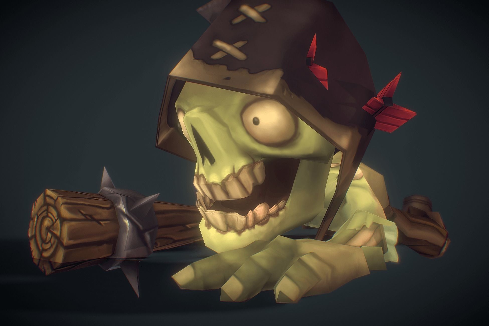 Zombie Commoner - Low Poly Hand Painted Low-poly 3D model_1