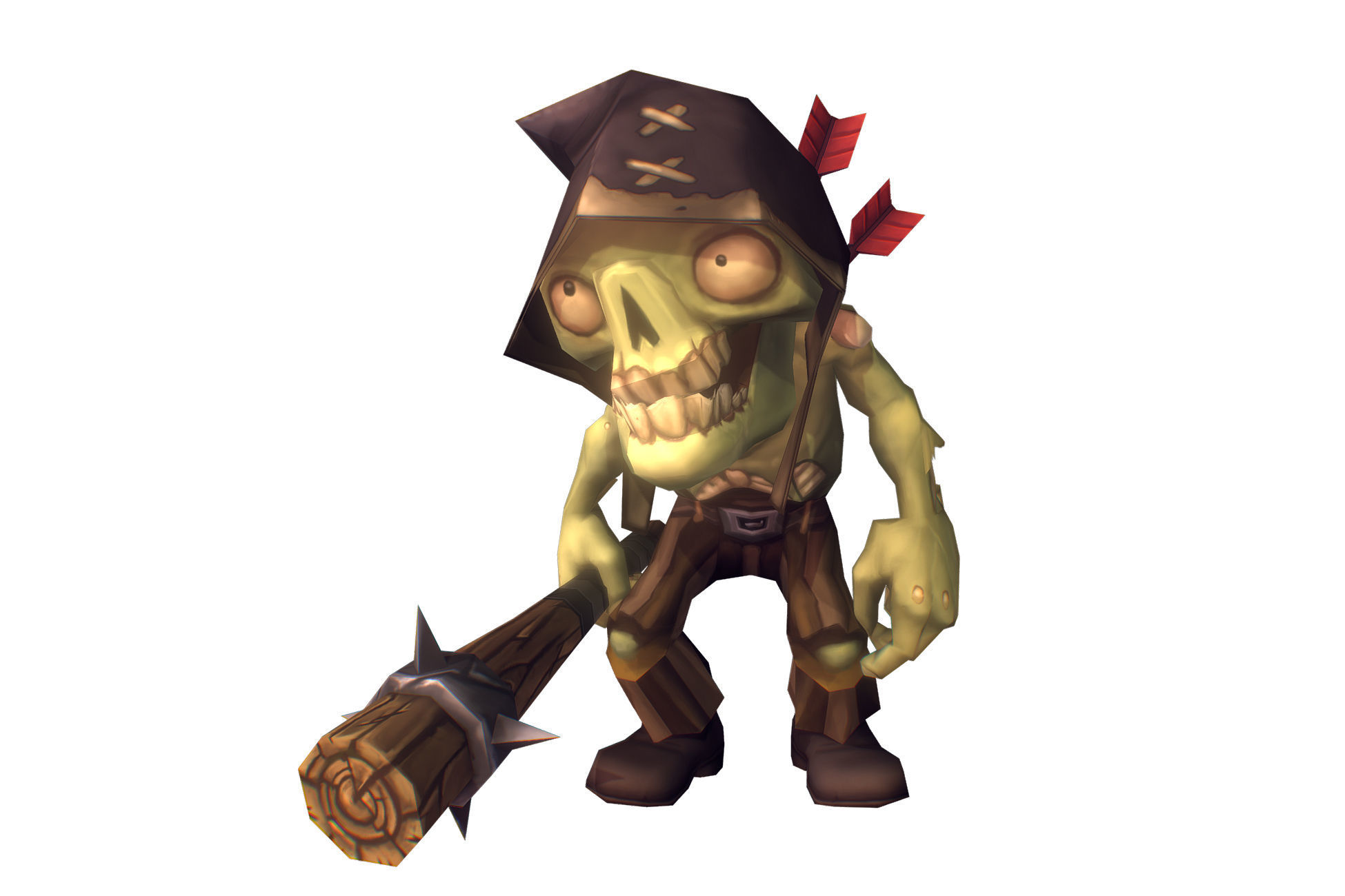 Zombie Commoner - Low Poly Hand Painted Low-poly 3D model_7