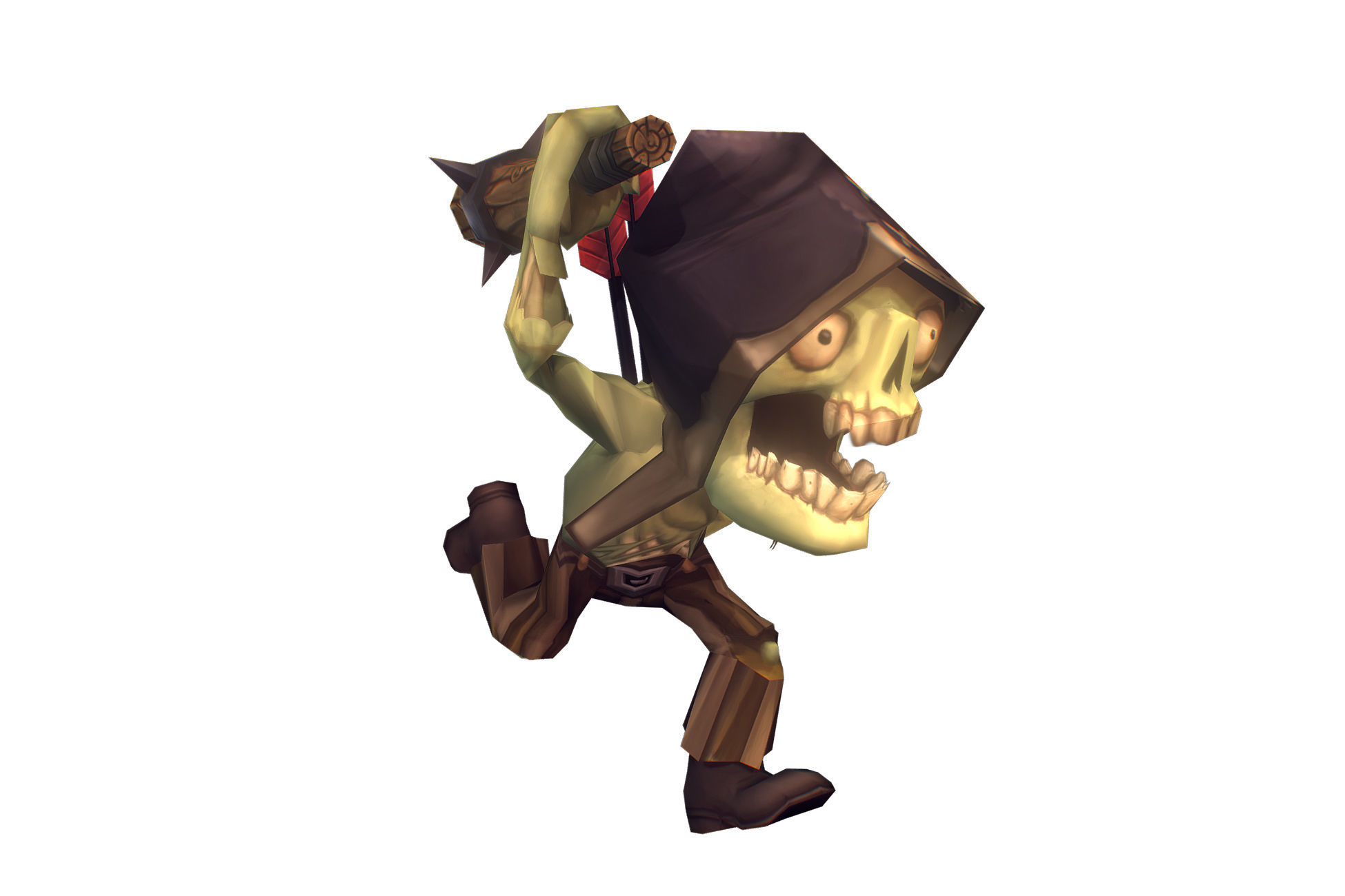 Zombie Commoner - Low Poly Hand Painted Low-poly 3D model_6