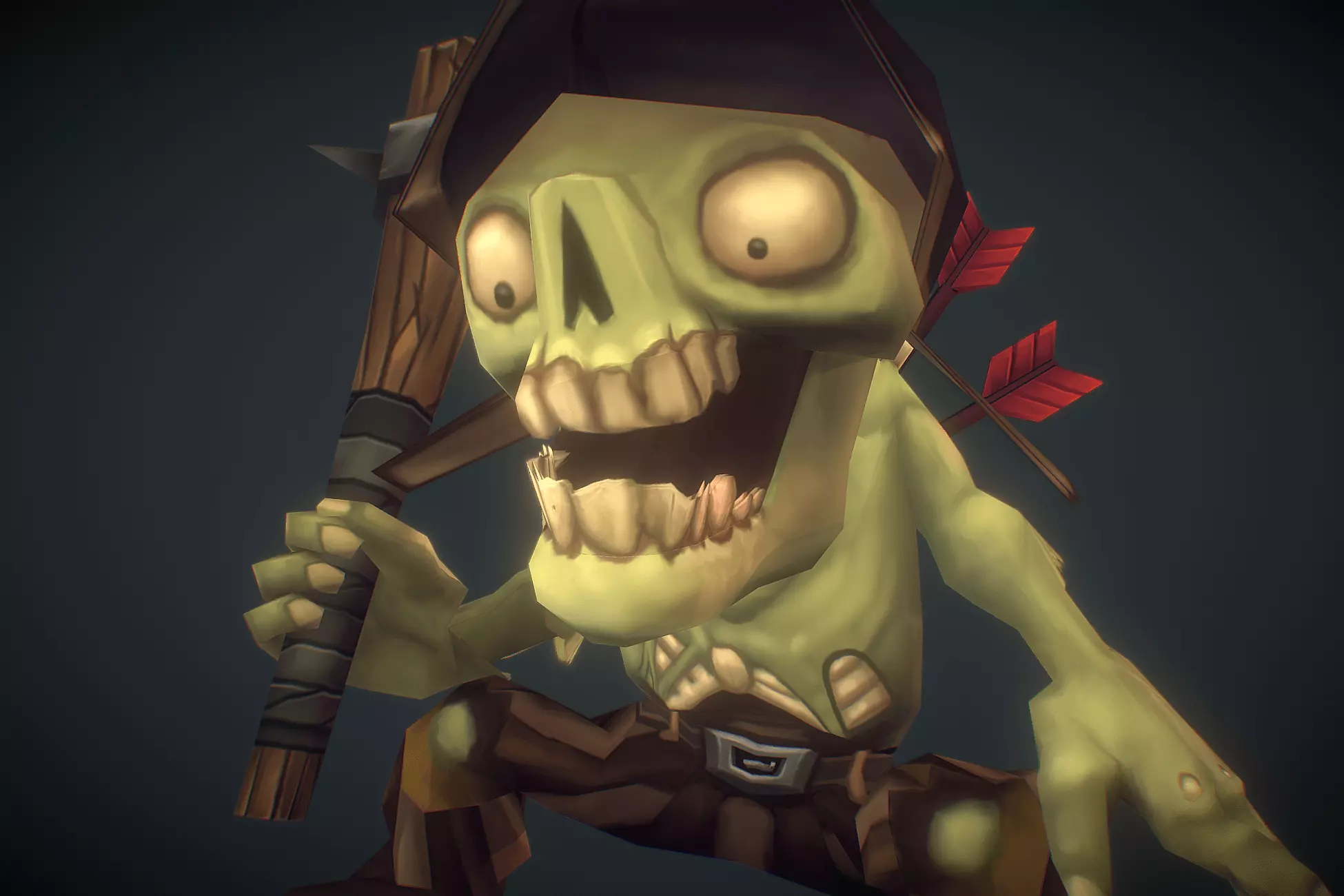 Zombie Commoner - Low Poly Hand Painted Low-poly 3D model_0