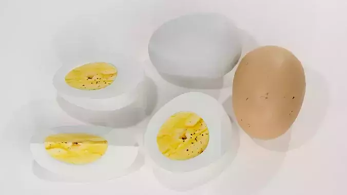 Realistic Boiled Egg 3D Model Set- Food PBR Asset Pack Low-poly 3D model 4