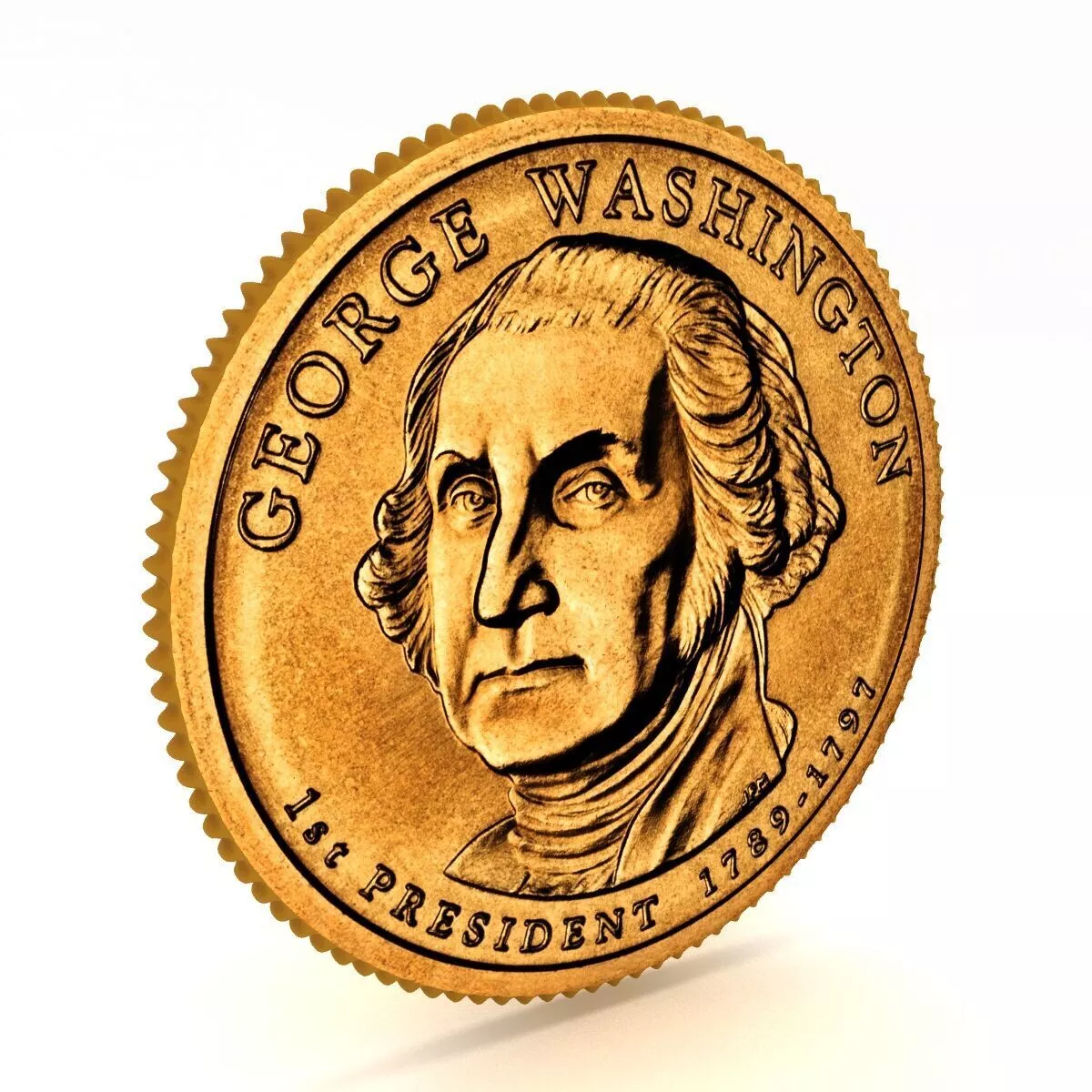 1st PRESIDENT George Washington Presidential COIN 3D model