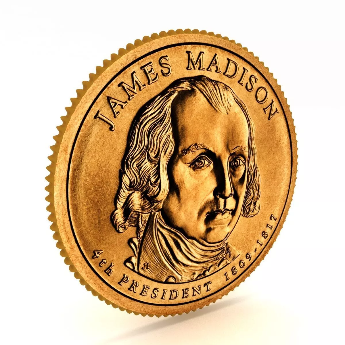 4th PRESIDENT James Madison Presidential Coin 3D model