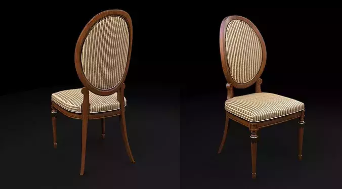 Victorian Elegance Table and Chair Set 3D model 3