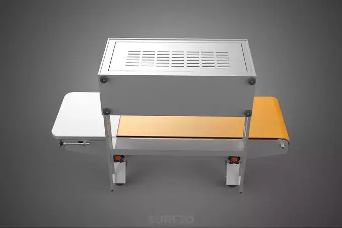 CONTINUOUS BAND HEAT SEALING CONVEYOR BELT BAG PACKAGING MACHINE 3D model 7