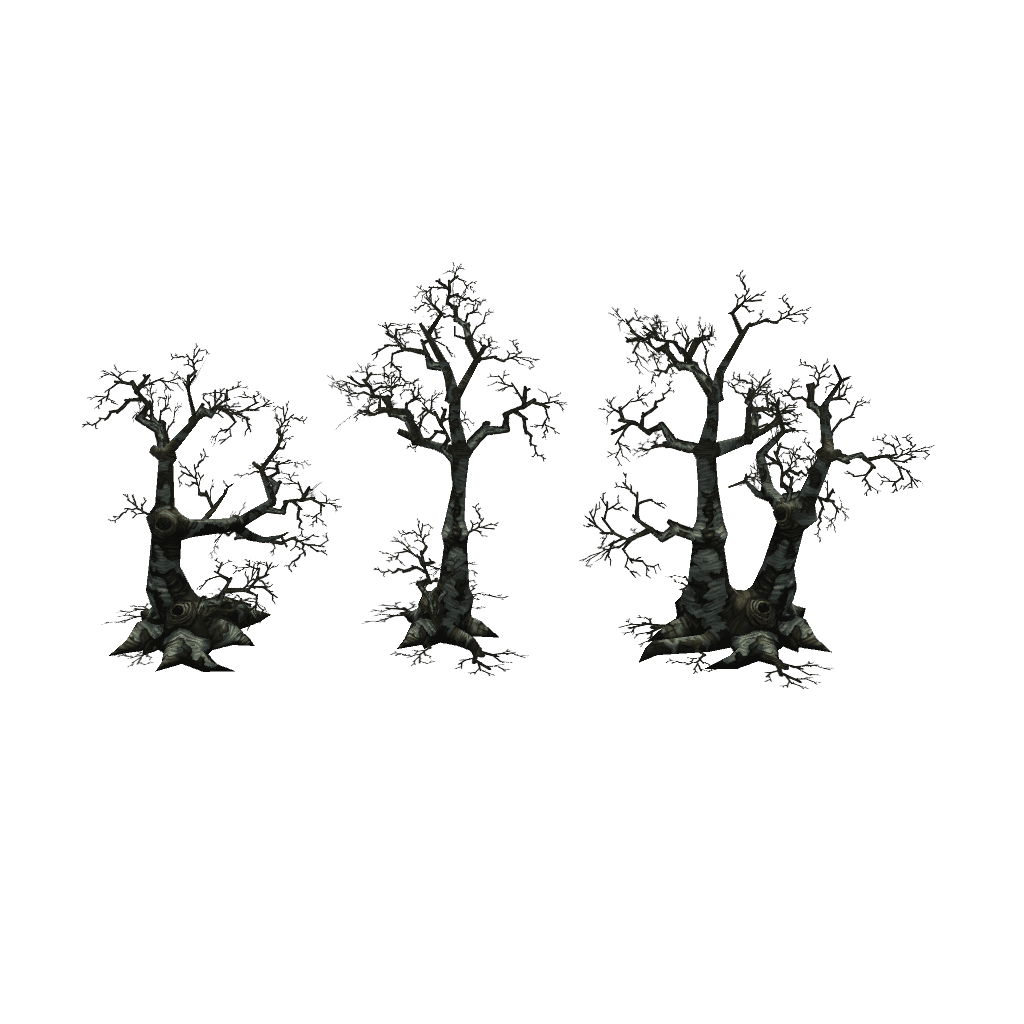 Dead Tree Set - Low Poly Hand Painted Low-poly 3D model_6