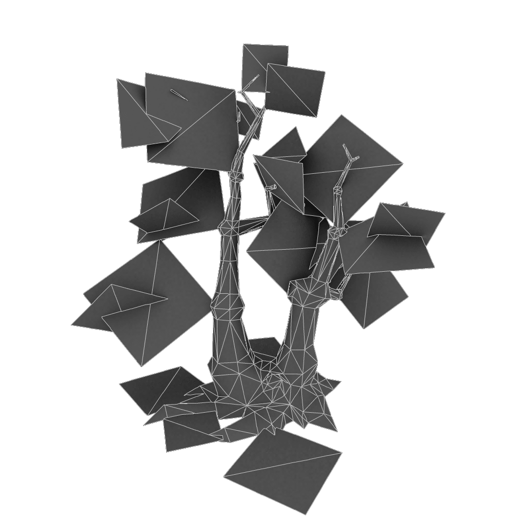 Dead Tree Set - Low Poly Hand Painted Low-poly 3D model_23