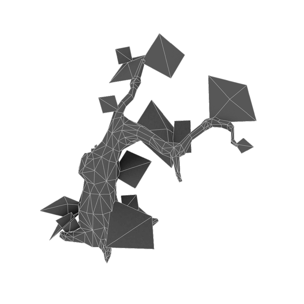 Dead Tree Set - Low Poly Hand Painted Low-poly 3D model_15