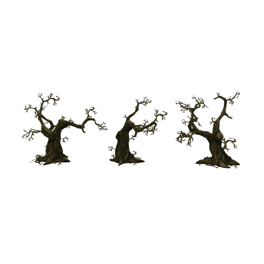 Dead Tree Set - Low Poly Hand Painted Low-poly 3D model_4