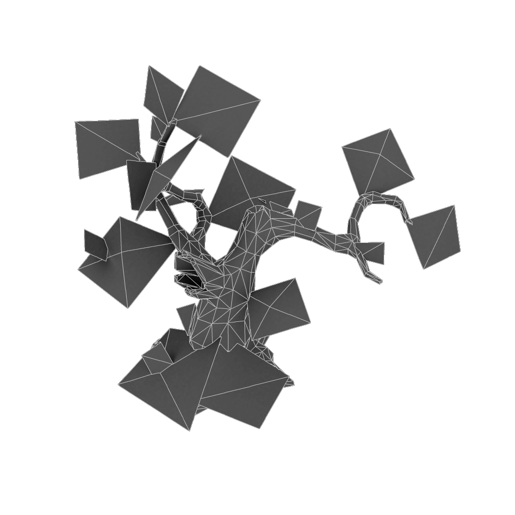 Dead Tree Set - Low Poly Hand Painted Low-poly 3D model_18