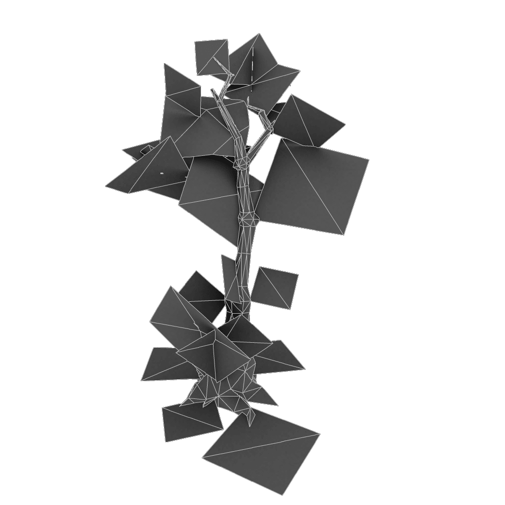 Dead Tree Set - Low Poly Hand Painted Low-poly 3D model_27