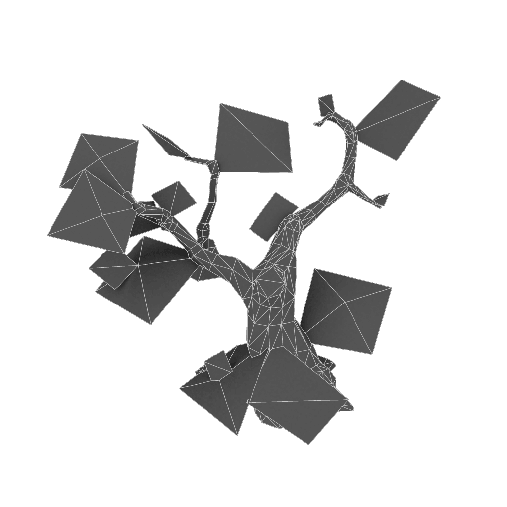 Dead Tree Set - Low Poly Hand Painted Low-poly 3D model_20