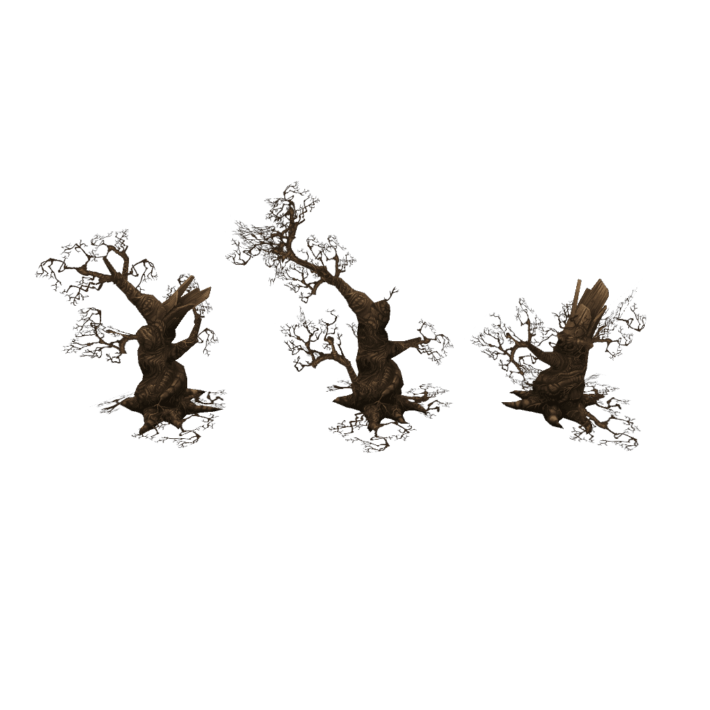 Dead Tree Set - Low Poly Hand Painted Low-poly 3D model_5