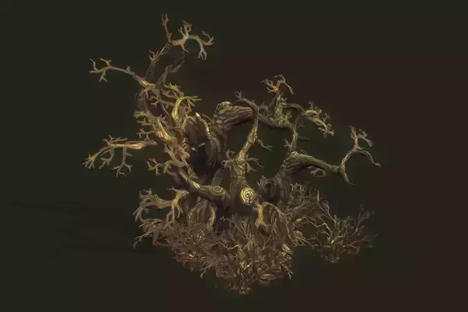 Dead Tree Set - Low Poly Hand Painted Low-poly 3D model