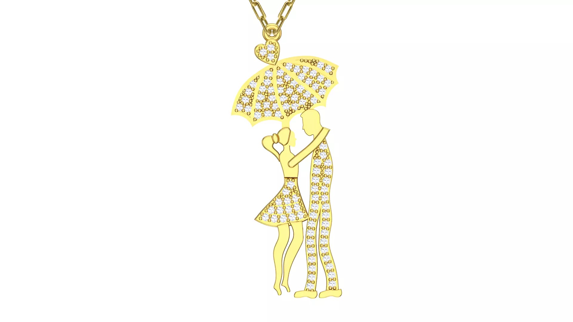 Union of Love Gold Pendant Ready for Production CAD JPCO-124 3D print model