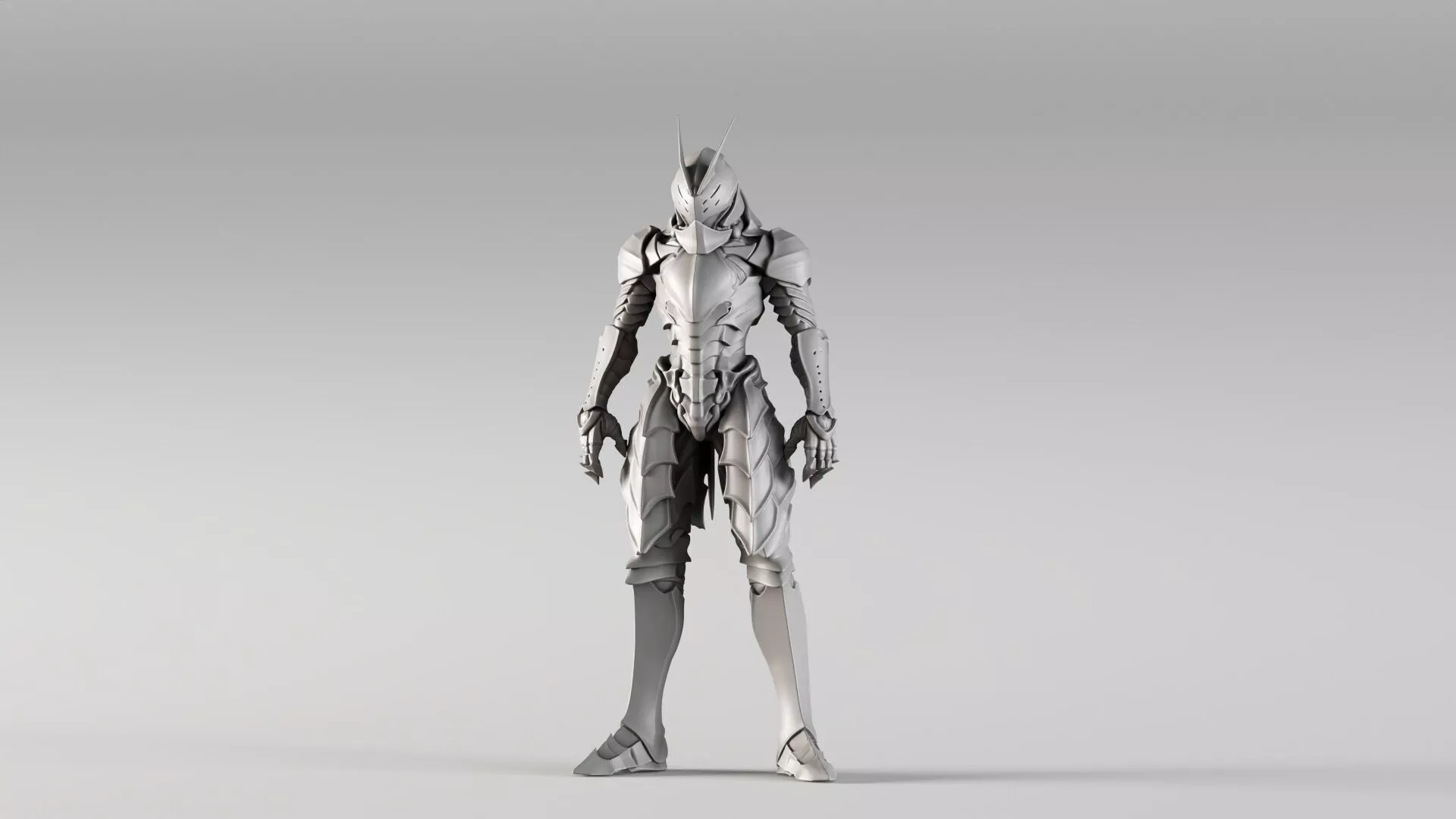 S00148 Sci-Fi Alien Warrior Armor Gray Mesh 3D Model 3D model